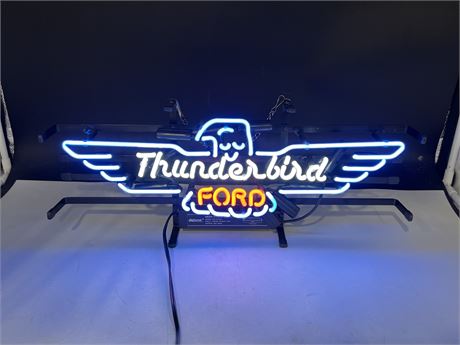 THUNDERBIRD FORD LIGHT UP NEON SIGN - LIKE NEW (20” wide)