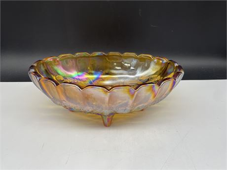 VINTAGE CARNIVAL GLASS BOWL - 12” WIDE 5” TALL