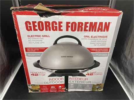 GEORGE FOREMAN ELECTRIC GRILL (Never used, poor packaging )