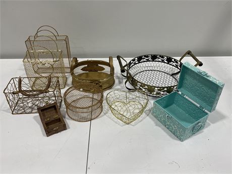 METAL WIRE BASKETS - VARIOUS SIZES