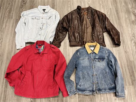 4 MENS JACKETS (TOMMY HILFIGER, ONLY SONS) (SIZE M-L)