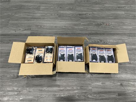 3 BOXES OF ASSORTED NEW SAFE ANTI SLIP SHOE BOTTOMS