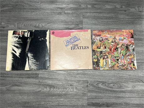 3 MISC RECORDS - STICKY FINGERS IS SCRATCHED, OTHER 2 VG+ / EXCELLENT