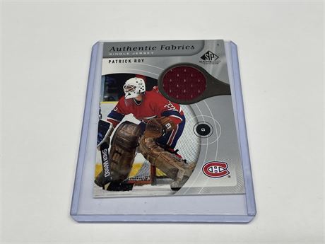 PATRICK ROY GAME USED JERSEY AUTHENTIC FABRICS 2006 SP
