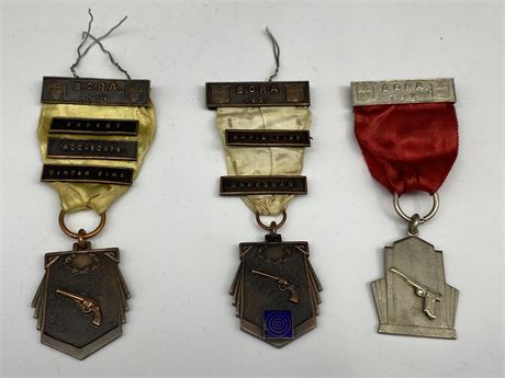 (3) 1950s BC RIFLE ASSOCIATION MEDALS