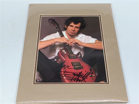 KEITH RICHARDS (Rolling stones) SIGNED PHOTO, MATTED 11X14 (COA)