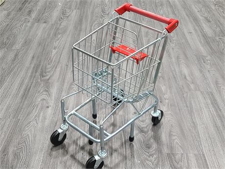 MELISSA & DOUG TOY SHOPPING CART WITH METAL FRAME 21.5" TALL
