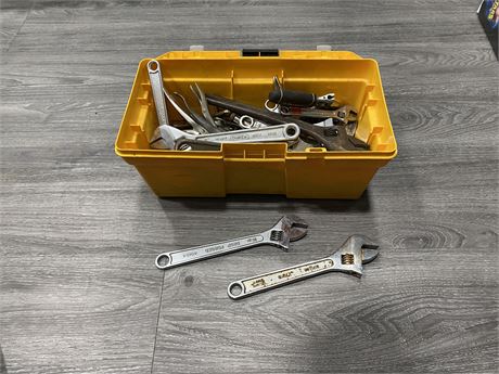 TOOL BOX OF CRESCENT WRENCHES & VISE GRIPS