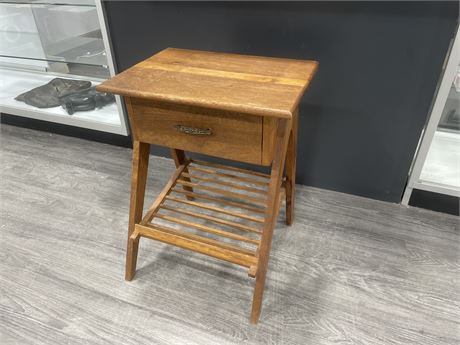 MCM TEAK SEWING TABLE / CABINET - 23”x19”x14”