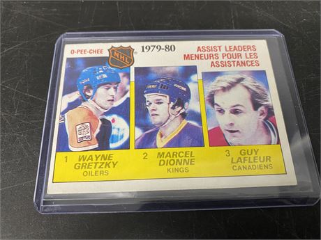 1980 NHL ASSIST LEADERS CARD