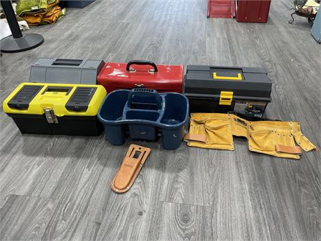 TOOL BOXES + TOTES & TOOL BELT