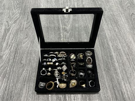 LOT OF RINGS - SOME 925 SILVER