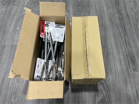 2 BOXES OF NEW KITCHEN TONGS - APPROX 20+