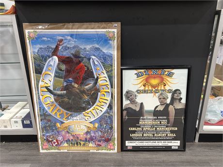 VINTAGE DIXIE CHICKS POSTER + CALGARY STAMPEDE POSTER - LARGEST IS 22”x34”