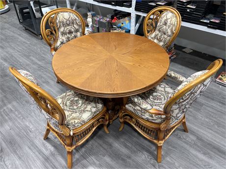 HELLO HOBBY HIGH END TABLE SET W/4 CHAIRS (Table is 48” wide, 30” tall)