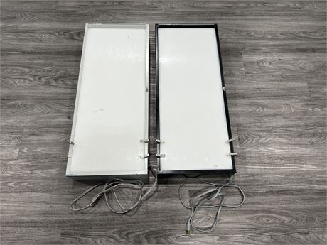 2 VINTAGE HALSEY MEDICAL X-RAY VIEWING ACCESSORIES - 37”x15”x5”
