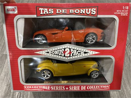 2 DIE CAST CARS IN BOX (1:18 Scale)