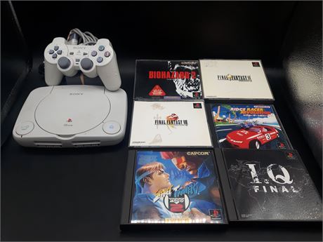 JAPANESE PLAYSTATION ONE CONSOLE WITH GAMES - VERY GOOD CONDITION