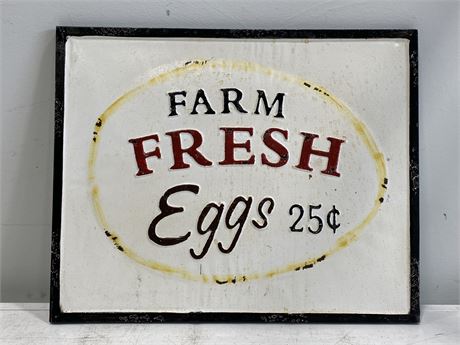 METAL EGGS FOR SALE SIGN (15.5”X19”)