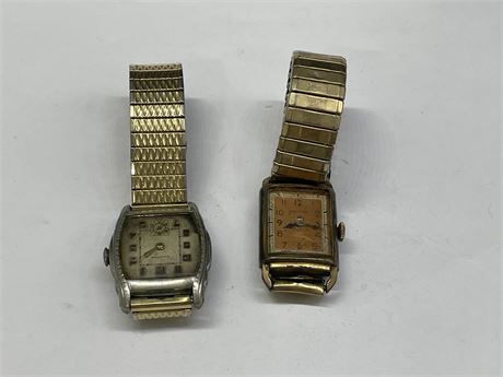 2 VINTAGE TANK STYLE WATCHES