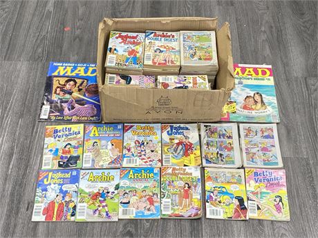 BOX OF 93 ARCHIE DIGEST BOOKS - CONDITION VARIES