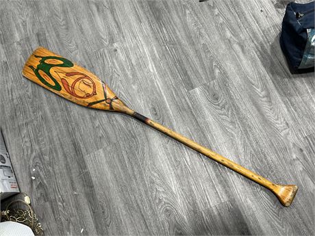 INDIGENOUS PAINTED / SIGNED PADDLE (54” long)