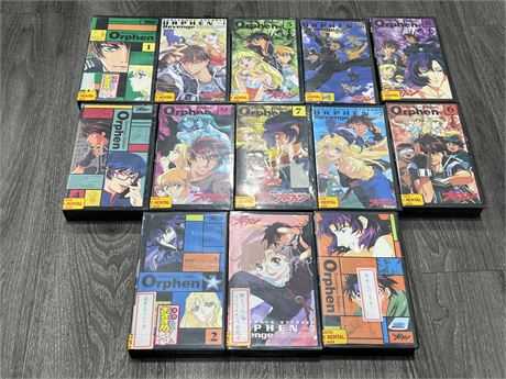 13 JAPANESE ANIME ORPHEN VHS TAPES