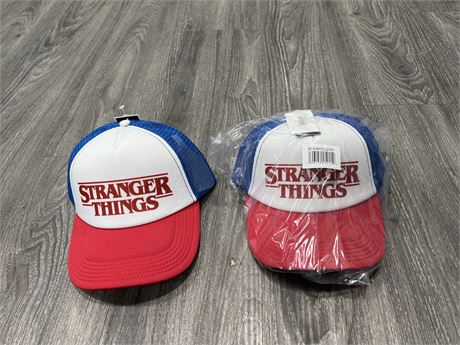 2 NEW W/ TAGS STRANGER THINGS SNAP BACK HATS