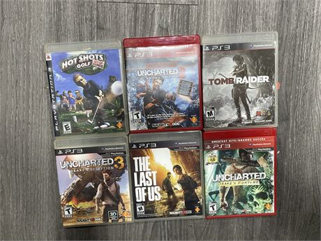 6 PS3 GAMES (MOST ARE GOOD CONDITION)