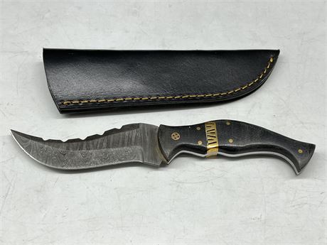 DAMASCUS KNIFE W/SHEATH (9”)