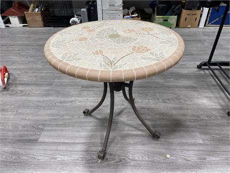 OUTDOOR BISTRO TABLE WITH TILE-LIKE TOP 29”x29”