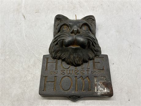 CAST IRON HOME SWEET HOME CAT (8”)