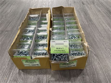 32 BOXES OF 100 MACHINE SCREWS - SPECS IN PHOTOS