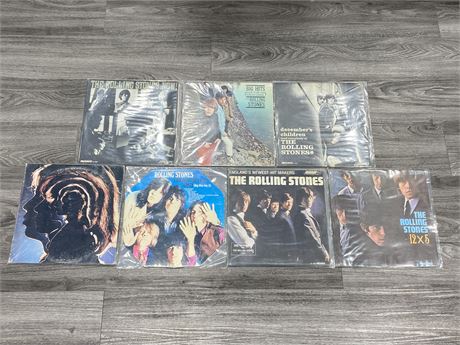 7 VINTAGE ROLLING STONES RECORDS (ALL SCRATCHED OR SLIGHTLY SCRATCHED)