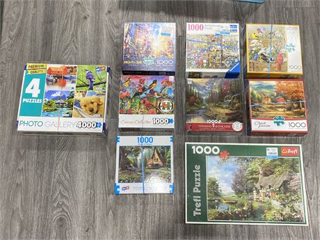BOX OF 9 ASSORTED PUZZLES