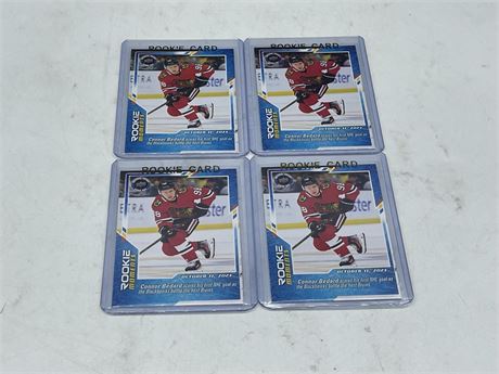 4 CONNOR BEDARD 2023-24 UPPER DECK NATIONAL CARD DAY ROOKIE CARDS