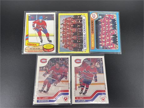 5 MONTREAL CANADIANS CARDS