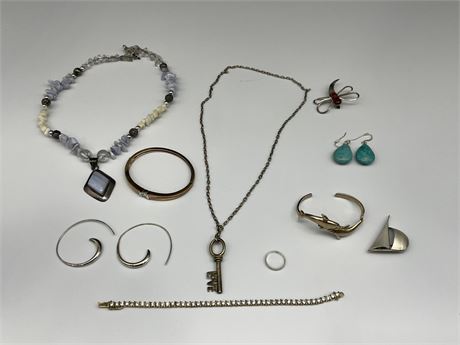 10 PIECES OF JEWELRY MARKED 925