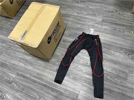 100 NEW FIRST STAR APPAREL BLACK RED ATHLETIC COMPRESSION PANTS (SIZE 40YM 60YL)