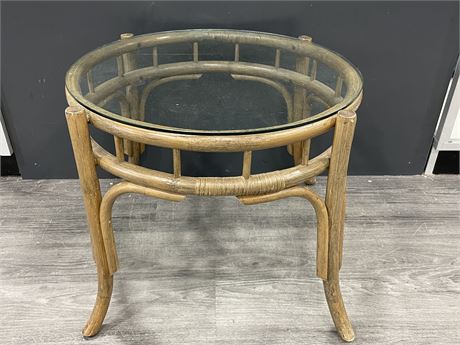 VINTAGE BAMBOO COFFEE TABLE (18.5” TALL)