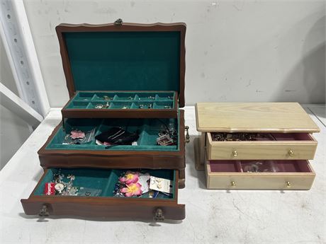 2 JEWELRY CASES W/CONTENTS