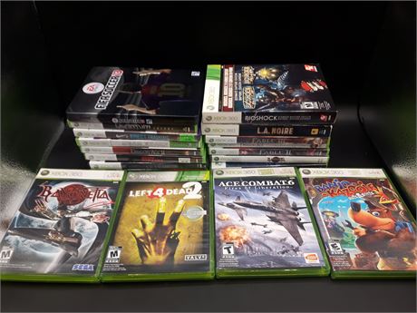 COLLECTION OF 20 XB360 GAMES - VERY GOOD CONDITION