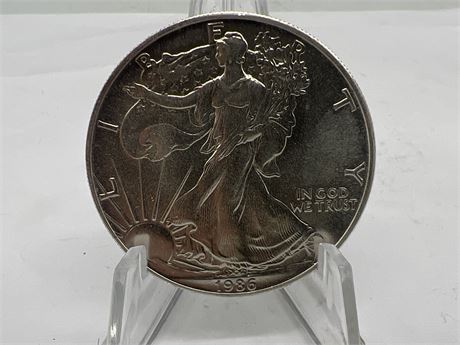 1 OZ 999 FINE SILVER 1986 USA LIBERTY COIN