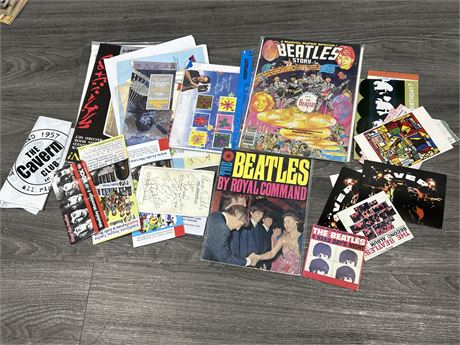 ASSORTED BEATLES COLLECTIBLES W/MARVEL COMIC