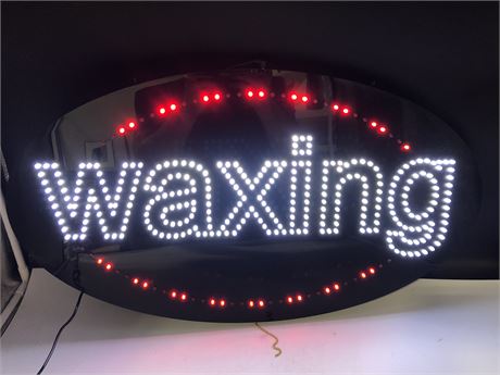 LIGHT UP WAXING SIGN WITH MULTIPLE LIGHT UP SETTINGS 27X15”
