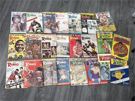23 VINTAGE “THE RING” BOXING MAGS