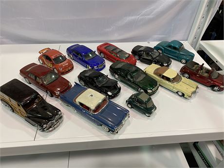 13 DIE CAST LARGE COLLECTABLE CARS
