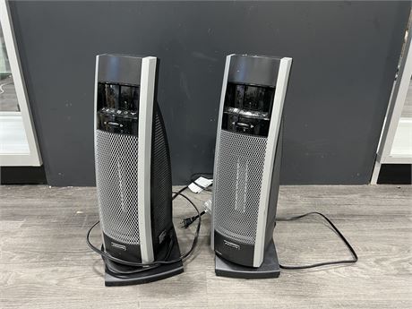 2 BIONAIRE ROTATING SPACE HEATERS - 20”