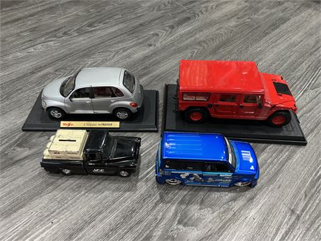 4 DIECAST CARS - 1/18 & 1/24 SCALE