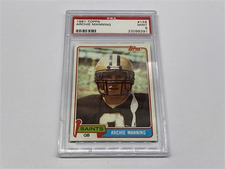 PSA 9 ARCHIE MANNING 1981 TOPPS CARD